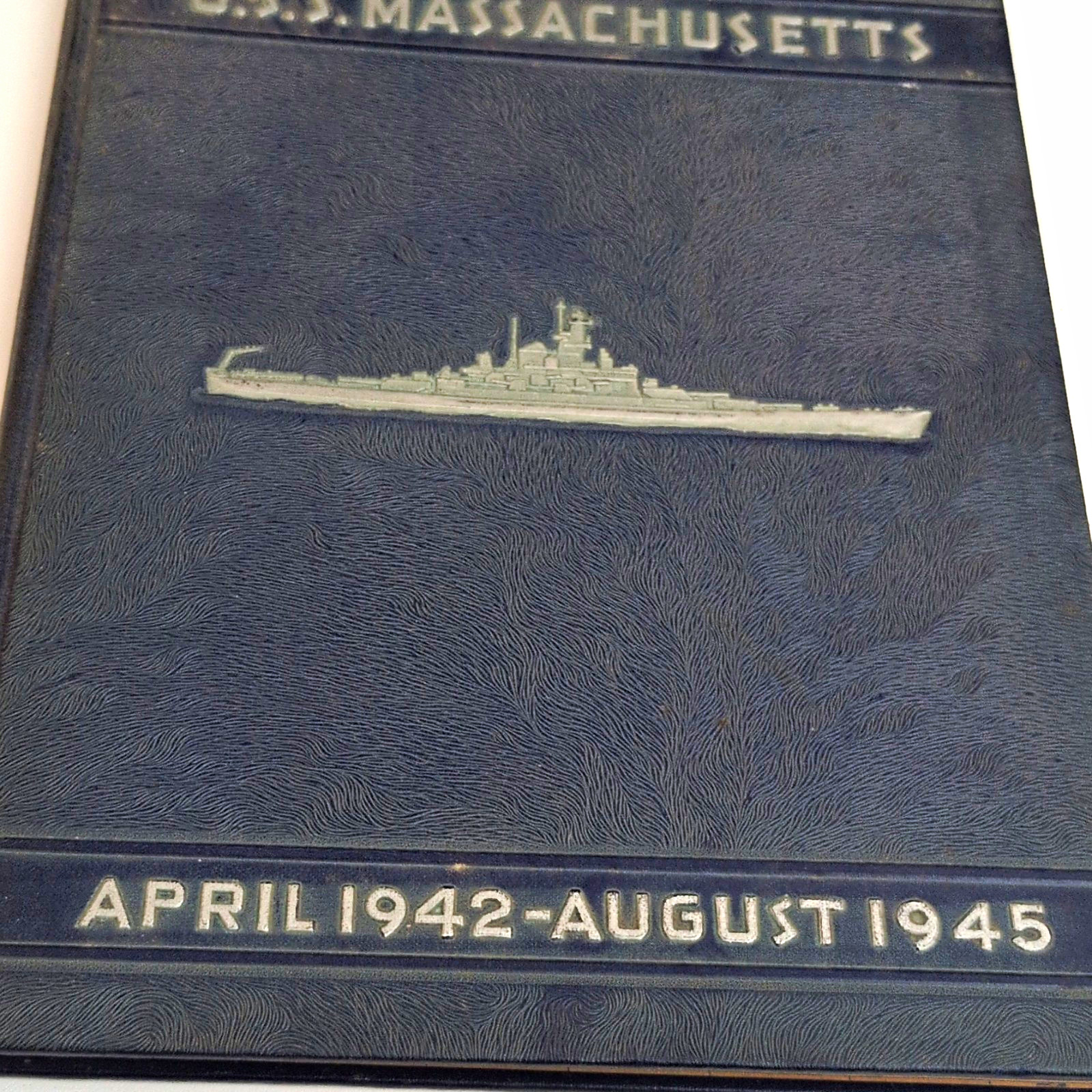 USS Massachusetts Cruise Book, April 1942–August 1945, WWII Militaria Original