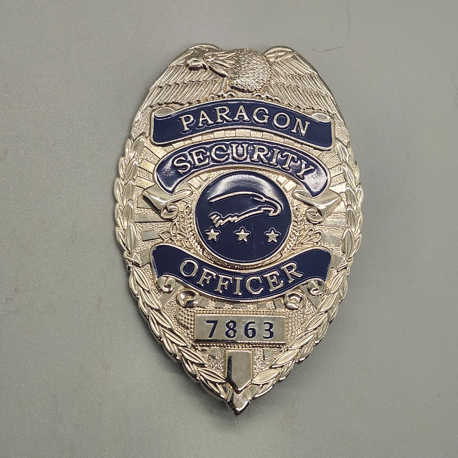 Vintage Private Security Badge Silver Tone - Paragon - 7863 - Eagle - Pinback