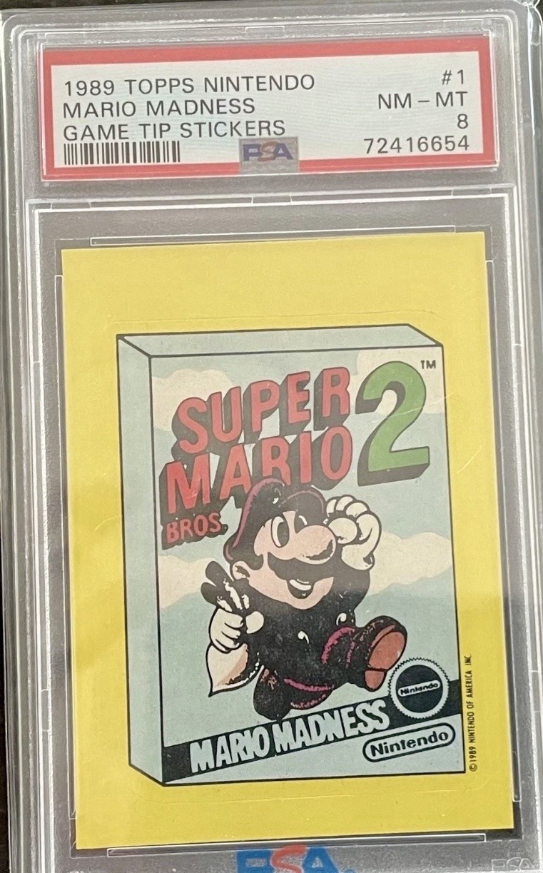 1989 Topps Nintendo Super Mario #1 Sticker Psa 8 RC Mario Madness CLEAN 🔥