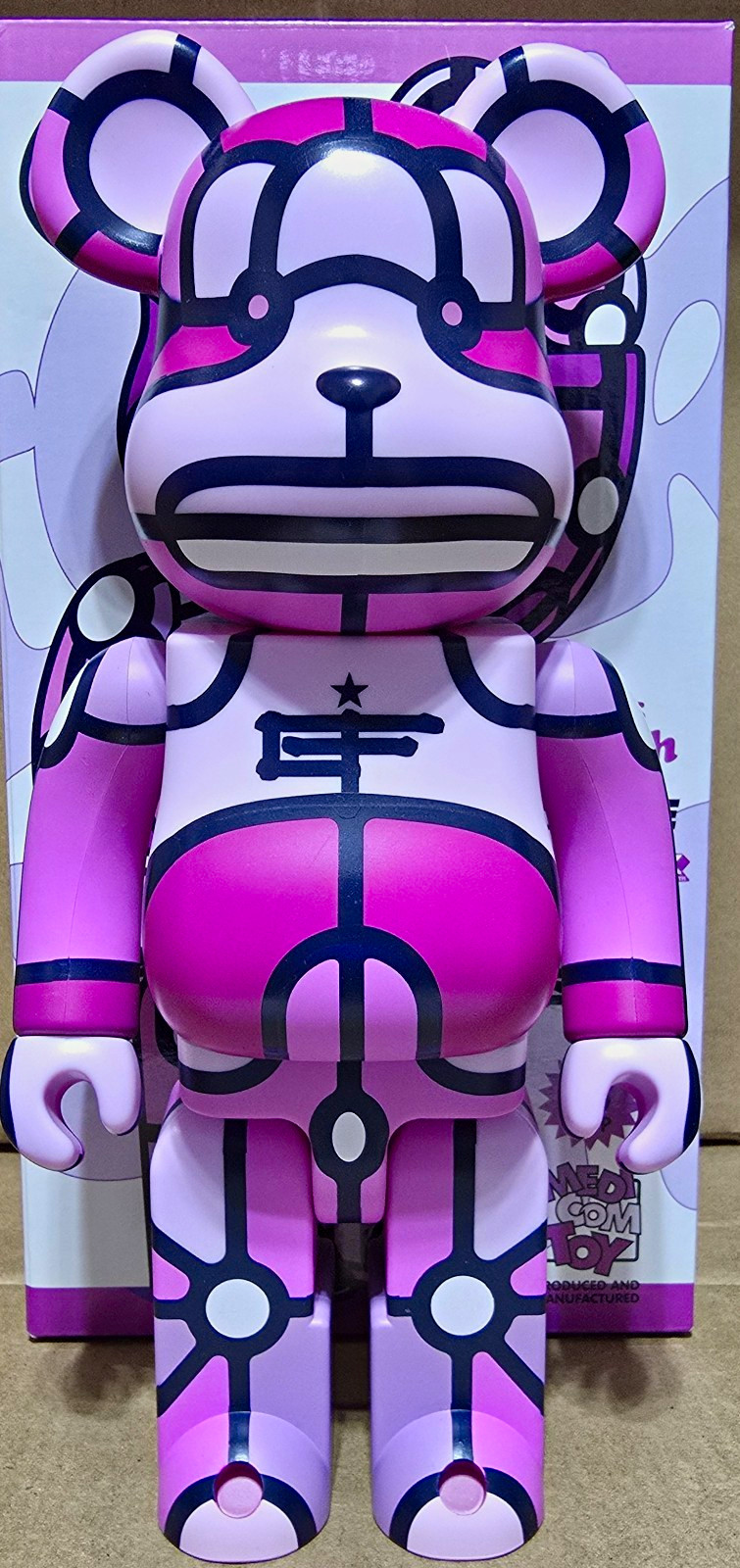 Bearbrick XLARGE Pink/Purple Art Figurine Boxed 400%