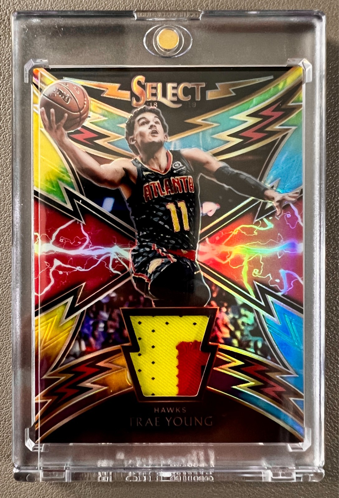 Trae Young 2018-19 Panini Select Basketball Tye Die Rookie Patch #SP-TYG /25 SP