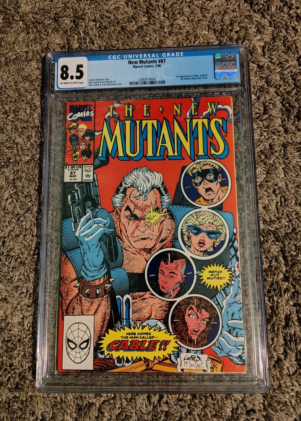 New Mutants #87 CGC 8.5 Marvel Comic KEY 1st Cable, Stryfe & MLF Rob Liefeld