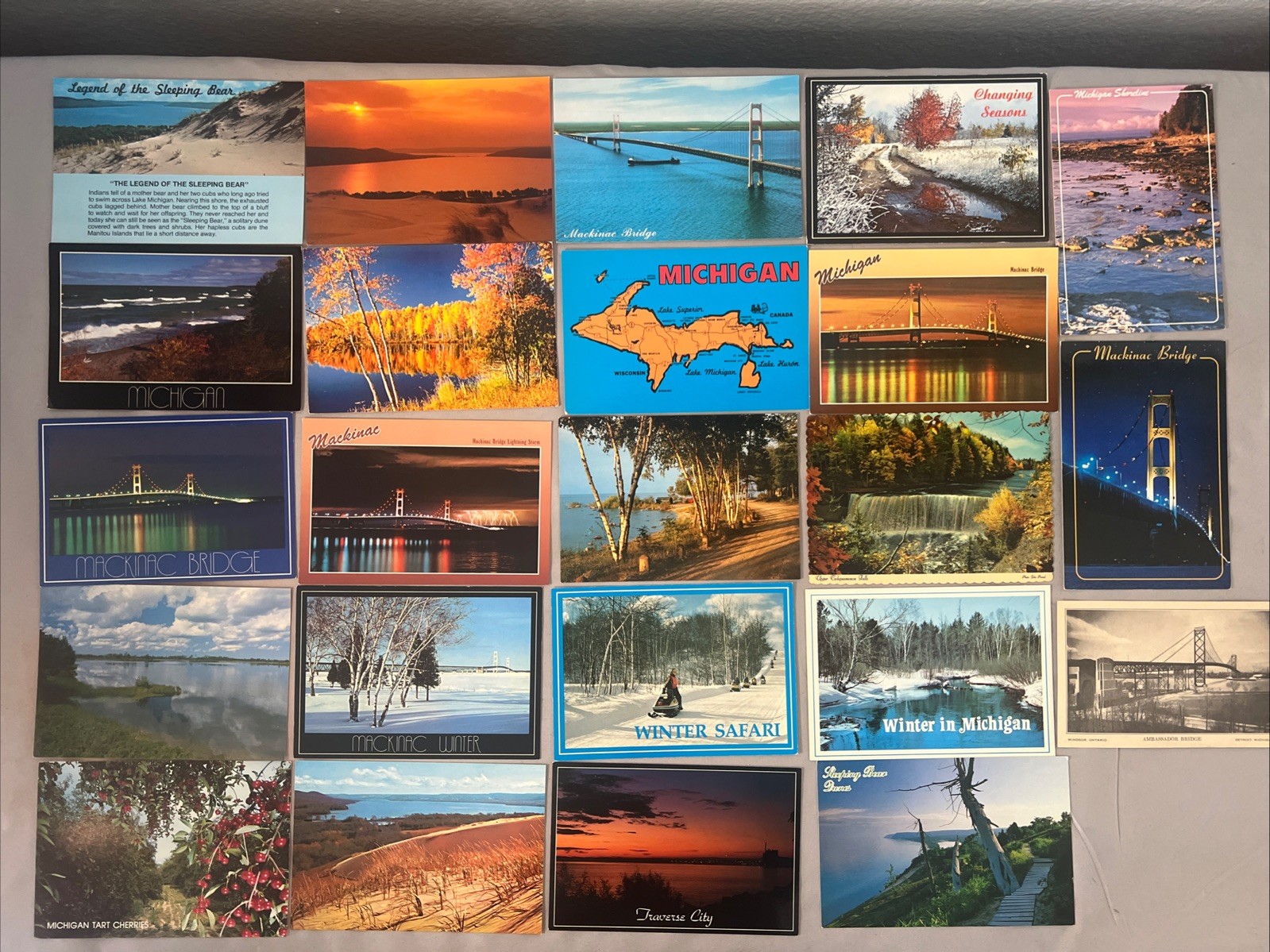 Lot of 23 Vintage Michigan Postcards Mackinac Bridge Lake Beach Fall Winter Lot of 23 Vintage Michigan Postcards Mackinac Bridge Lake Beach Fall Winter
