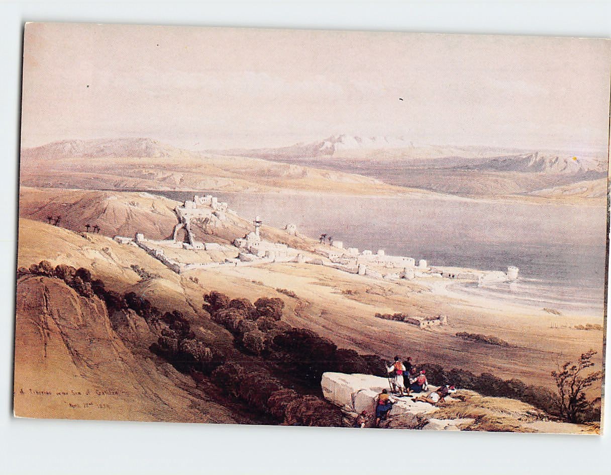 Postcard The City of Tiberias by David Roberts Tiberias Israel