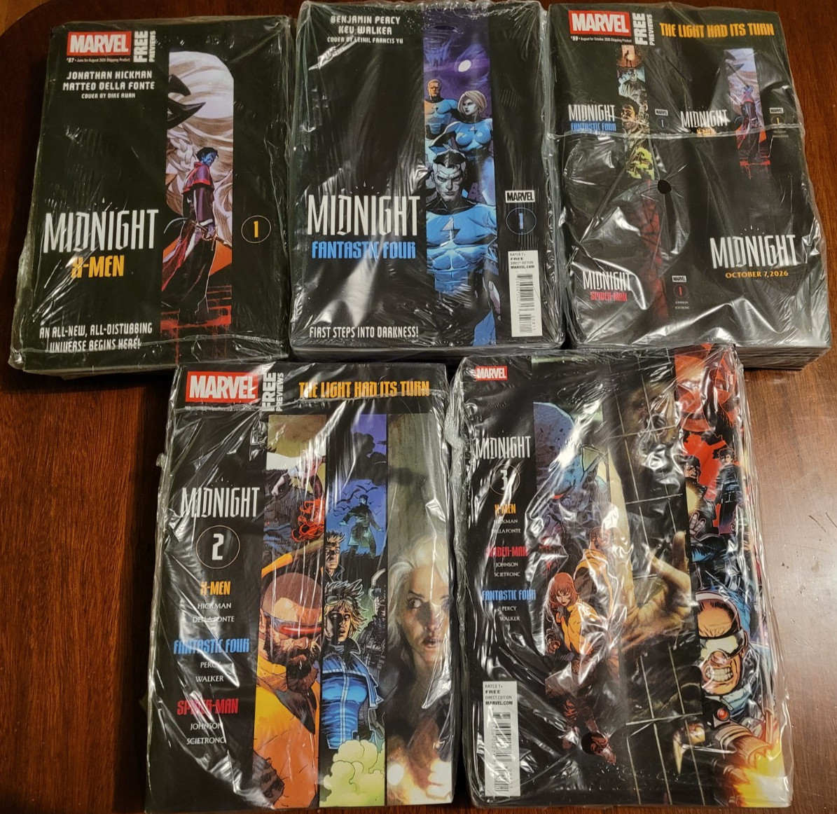 SOLD 4 SAME 10/7-MIDNIGHT 57-61 PREVIEWS/FIVE 10ct SEALED PACKS/21+lb/CHEAP SHIP