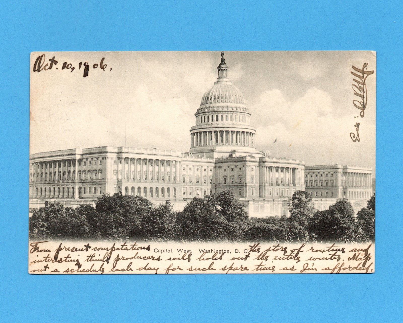 Capitol West Washington DC Undivided Back Postcard 1906 Washington News Co