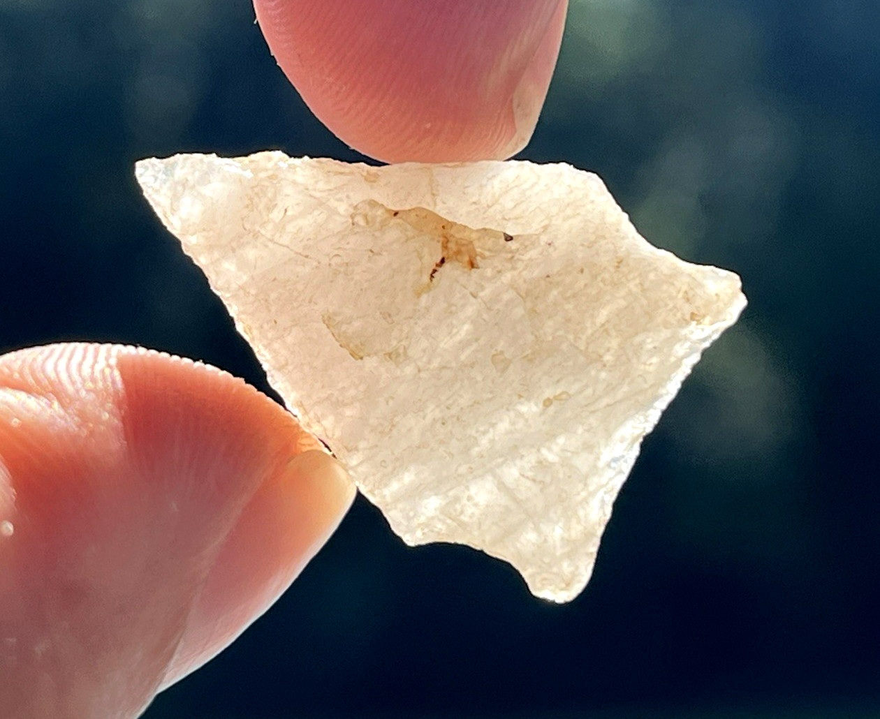 EXCEPTIONAL N.CAROLINA QUARTZ YADKIN POINT ARROWHEAD AUTHENTIC ARTIFACT BG