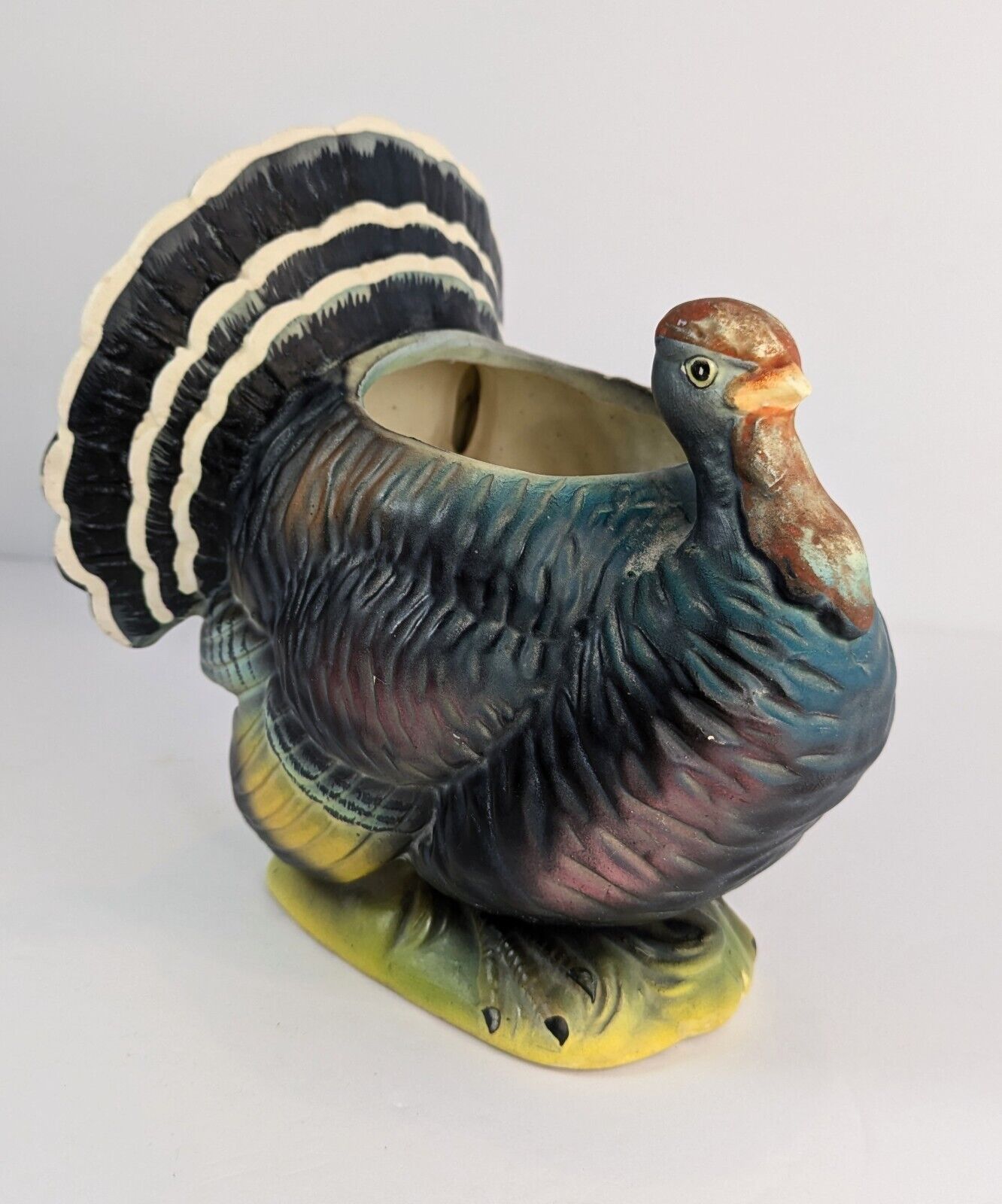 Nice Vintage Porcelain Turkey Thanksgiving Planter Table Ware Decoration Decor