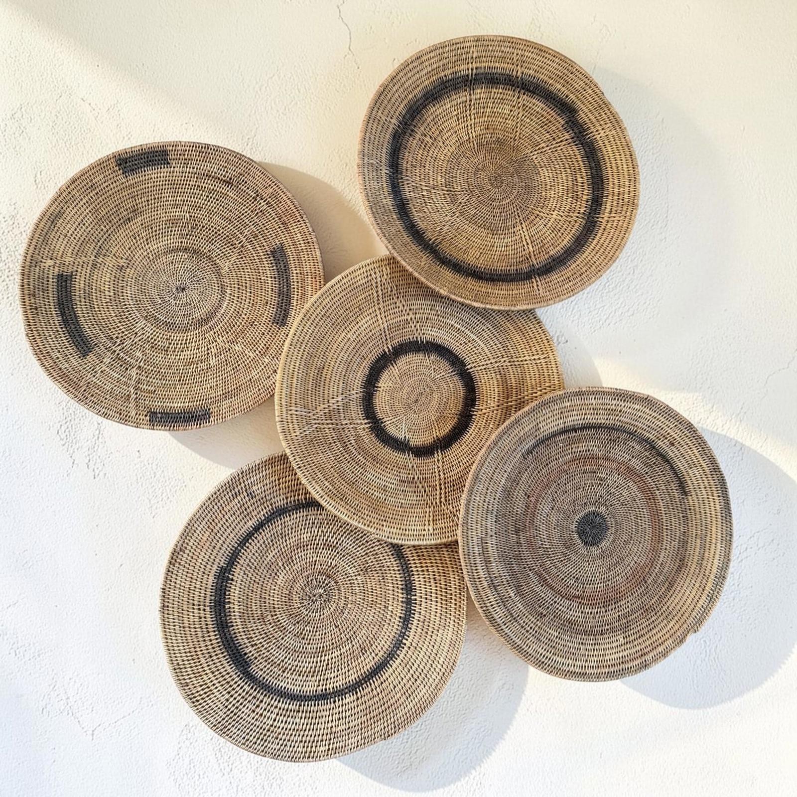 5 Makenge Baskets - African Wall Basket and African Art