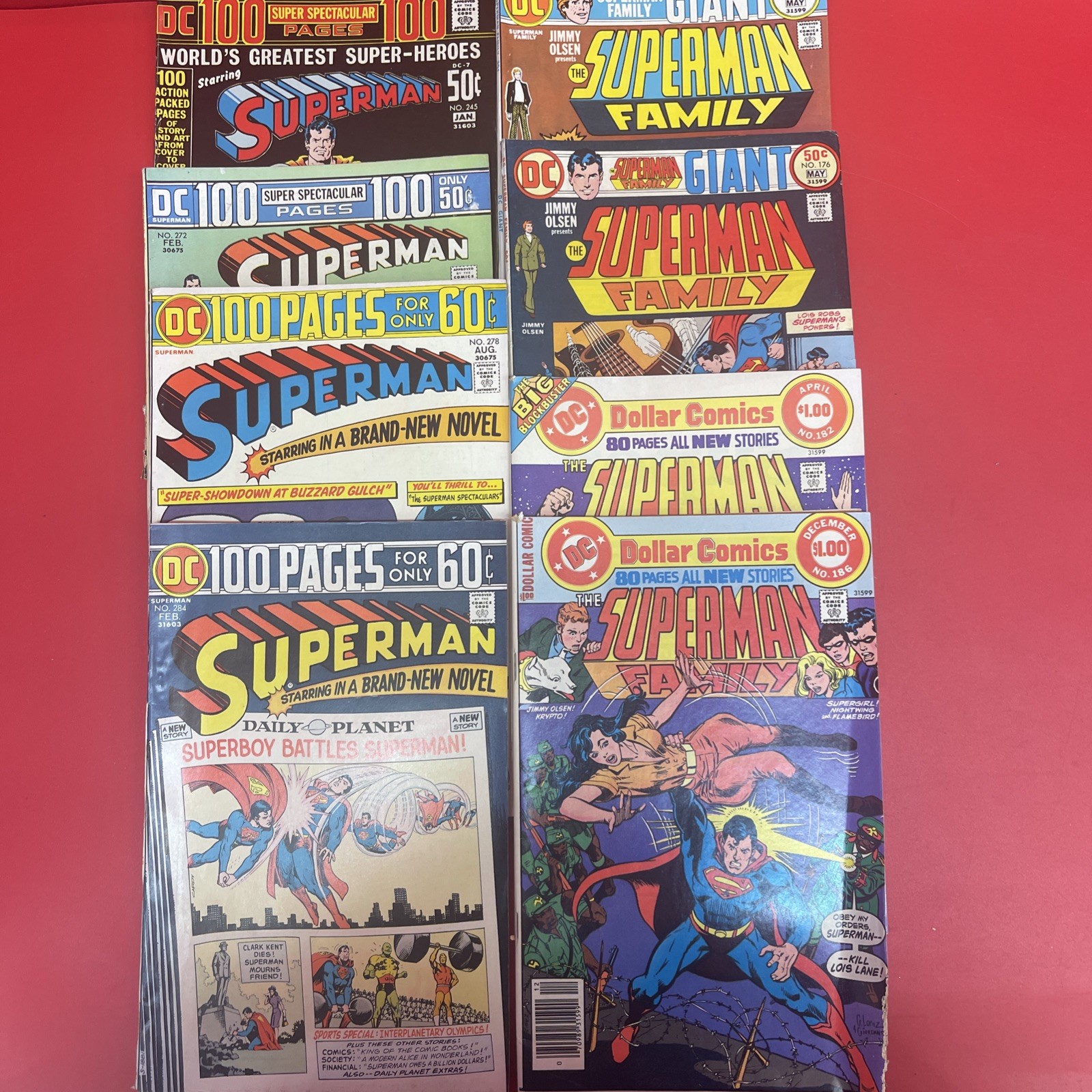 Vintage Superman Bronze Age DC Comic Lot of 8 100 Page Giant Comics 1972-77. /6