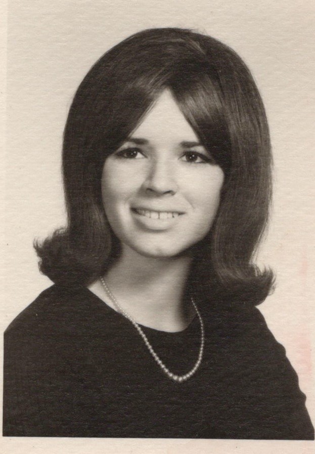 1960s Pretty Woman Smiling School Portrait Student Pearl Necklace Hairstyle