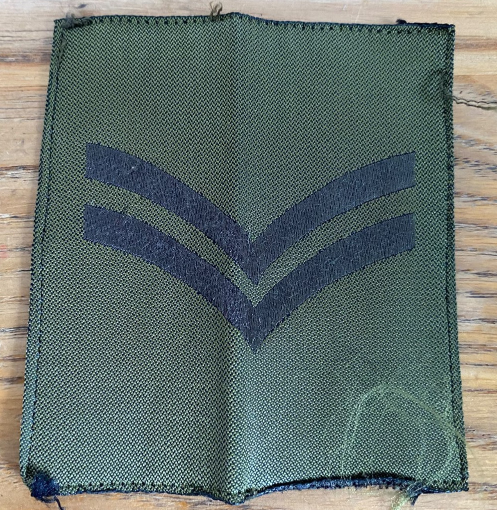 Vintage British Army Corporal Chevron - Olive Drab Rank Patch