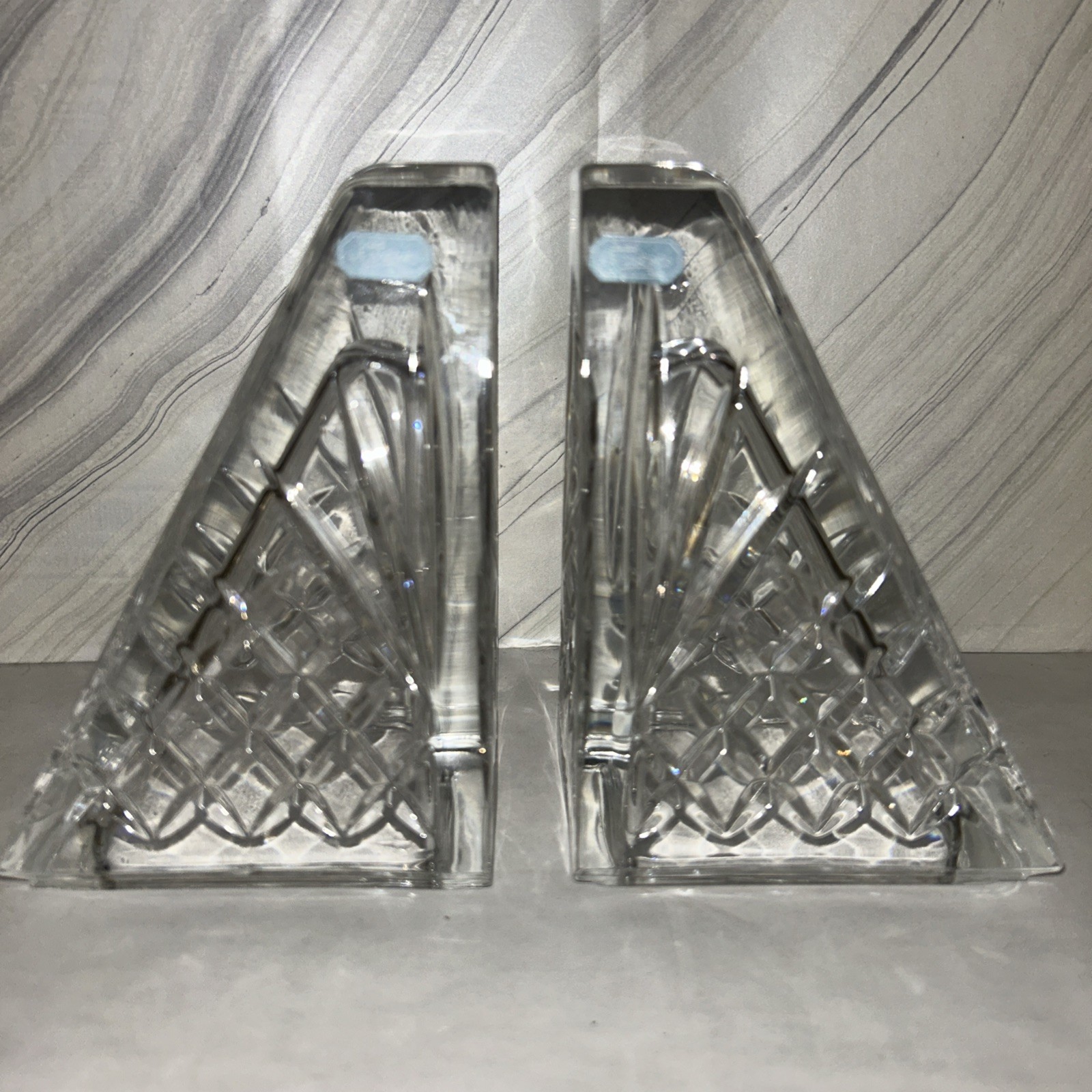 Pair Of JG. Durand France, Cristal Au Plomb,24% Lead Crystal Bookends 5 1/2\
