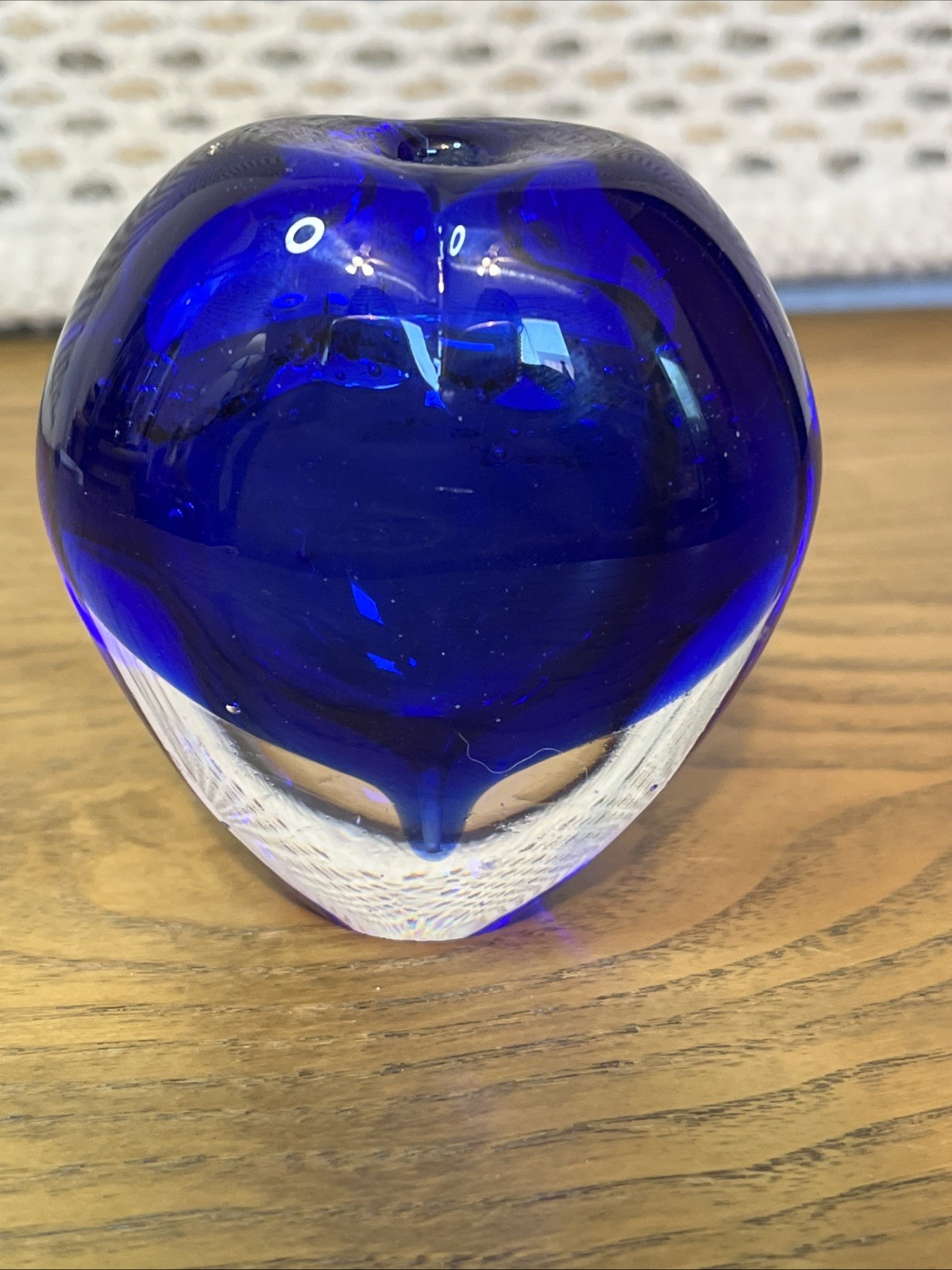 Dynasty Gallery Heirloom Collectibles Vtg Cobalt Blue Glass Vase Paperweight