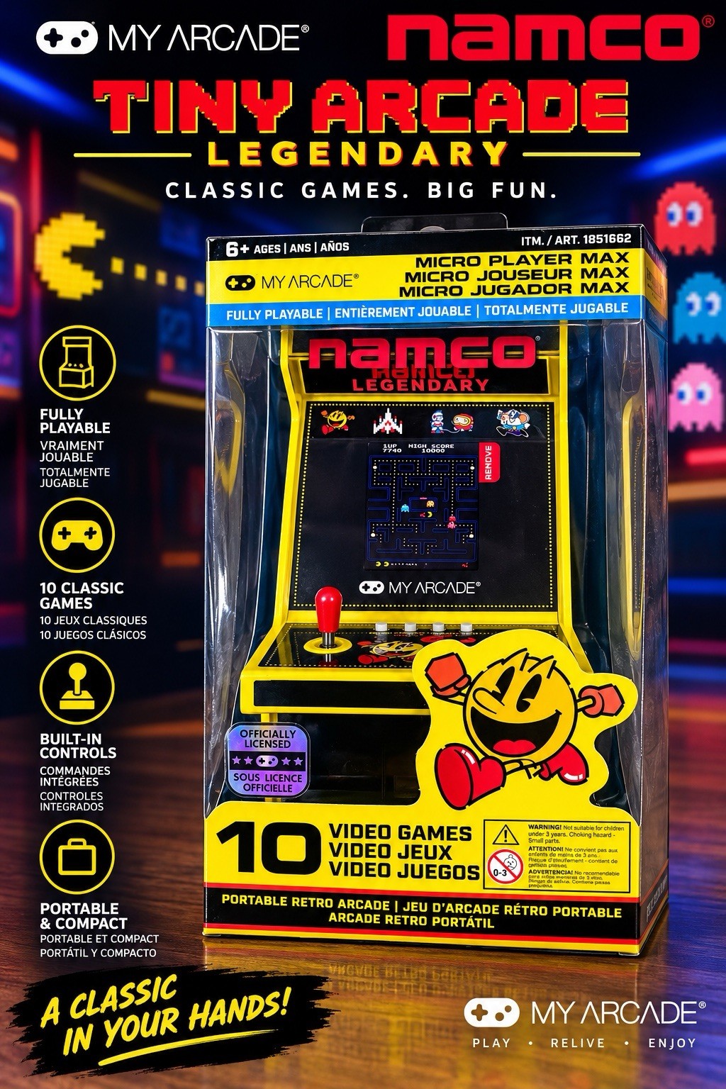 My Arcade Micro Player Mini Retro Arcade Machine Namco