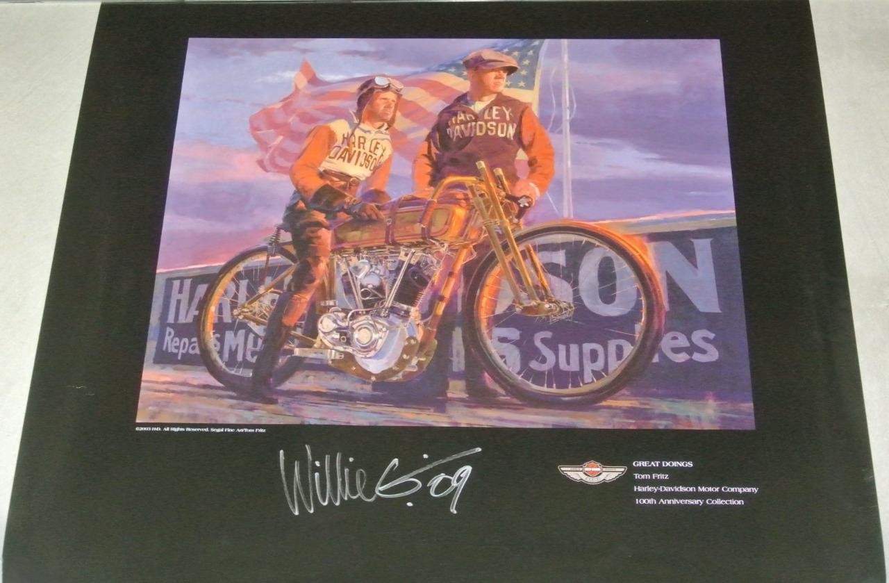 Harley-Davidson Great Doings 100th Anniversary Poster SIGNED Willie G. Davidson