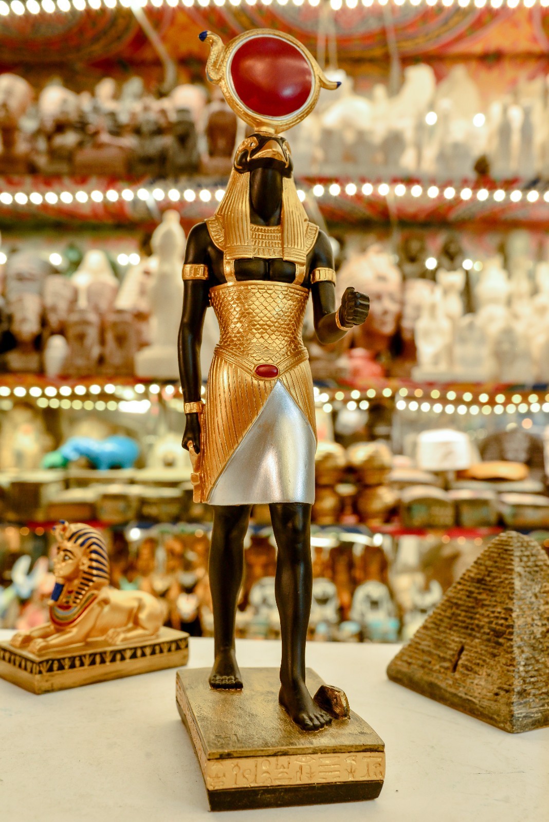 Gorgeous Horus Statue God of Protection in Ancient Egyptian Hand painted