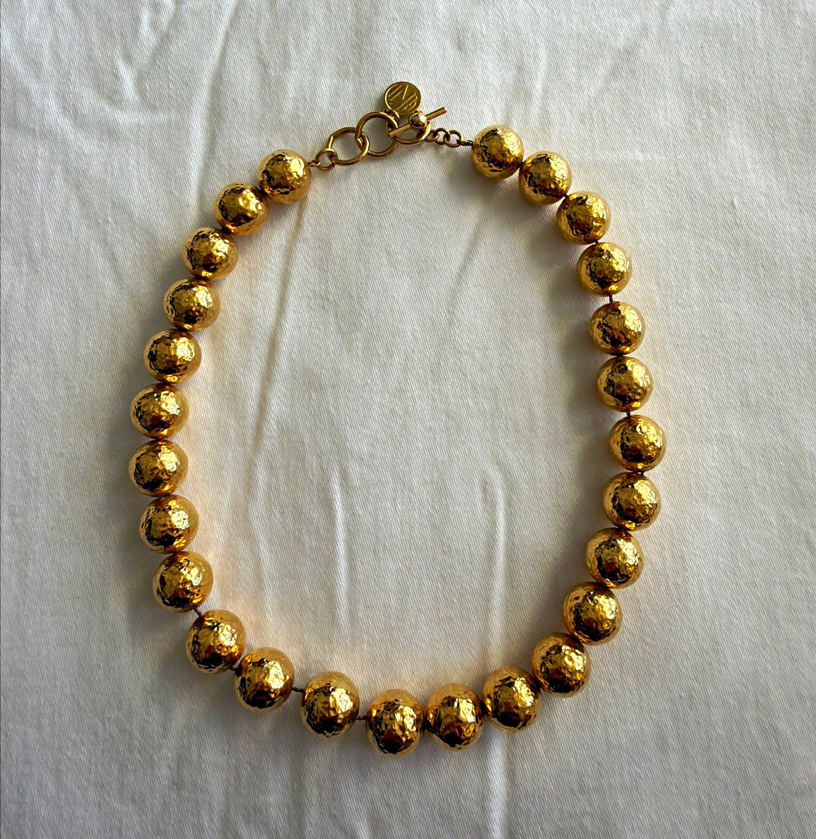 Vintage 90’s Anne Klein II Chunky Hammered Bead Statement necklace