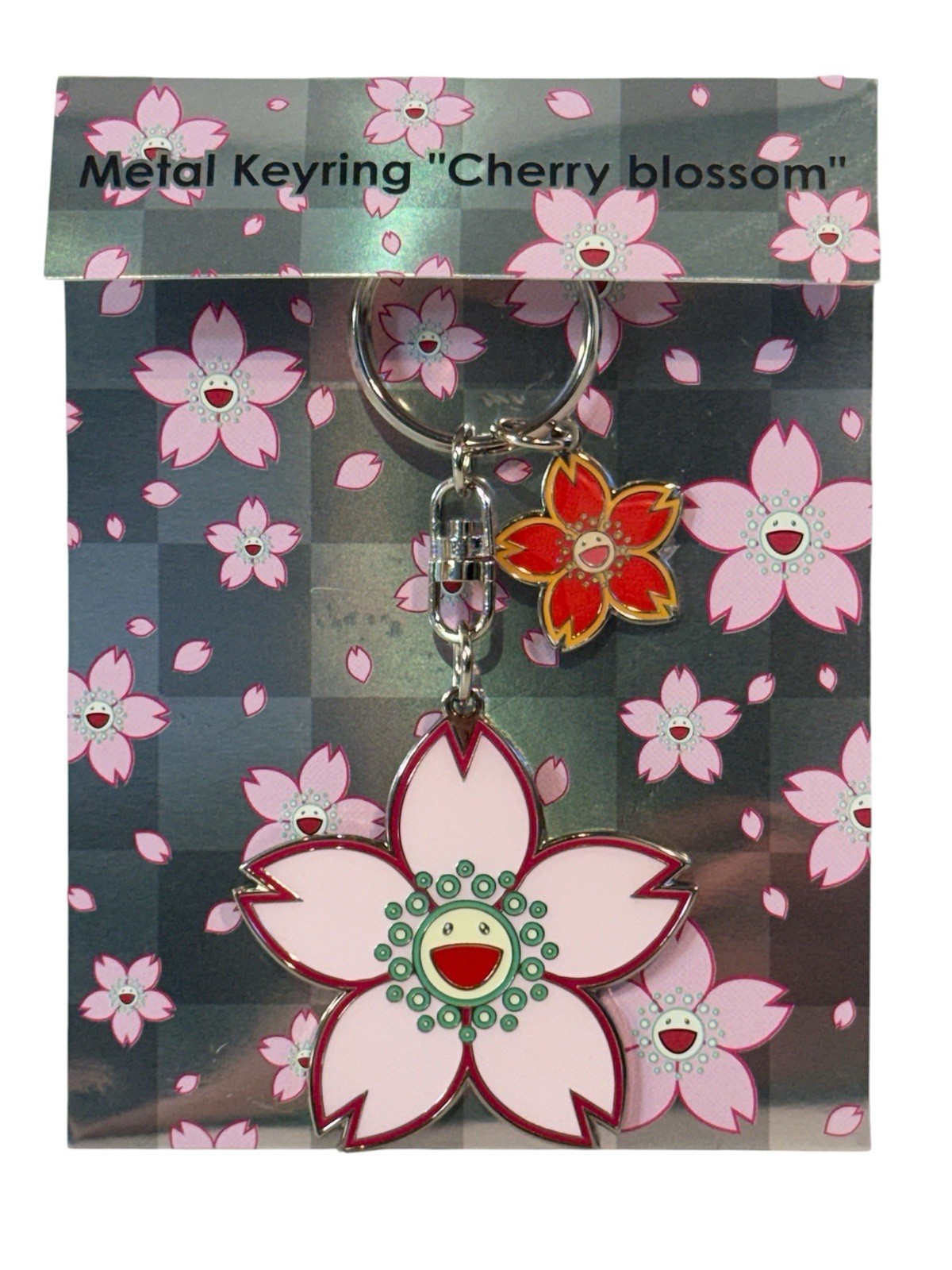 Takashi Murakami Cherry Blossom Metal Keyring 2” NEW Rare
