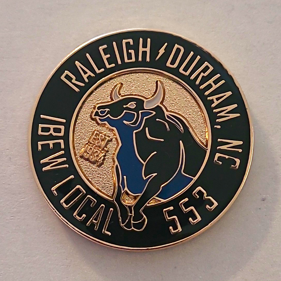 IBEW Local 553 Raleigh/Durham NC Trade Union Challenge Coin Union IBEW Local 553 Raleigh/Durham NC Trade Union Challenge Coin Union