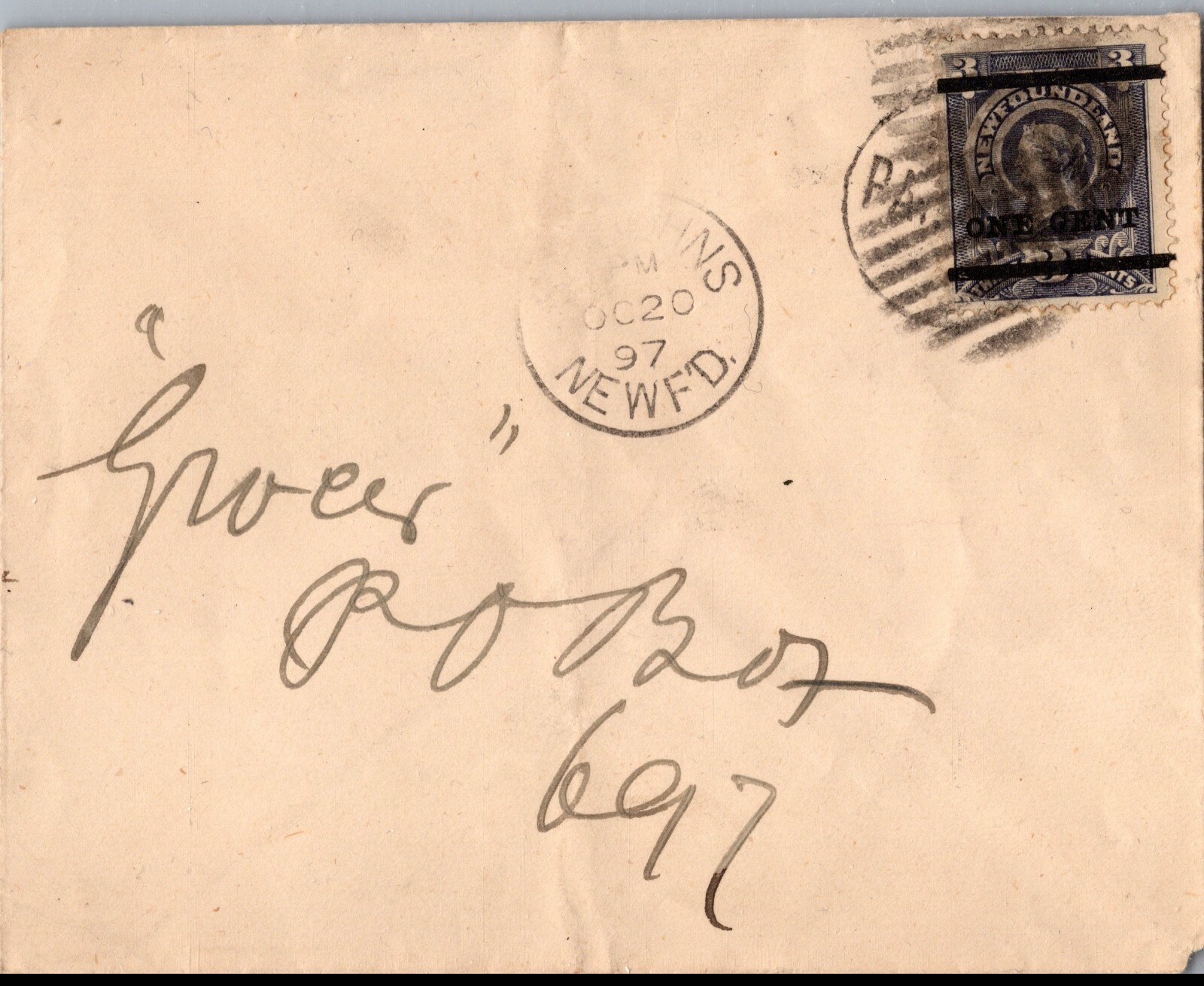 EDSROOM-509 Newfoundland SC#75 on Cover 10/20/1897 St. Johns Very Scarce Cover EDSROOM-509 Newfoundland SC#75 on Cover 10/20/1897 St. Johns Very Scarce Cover