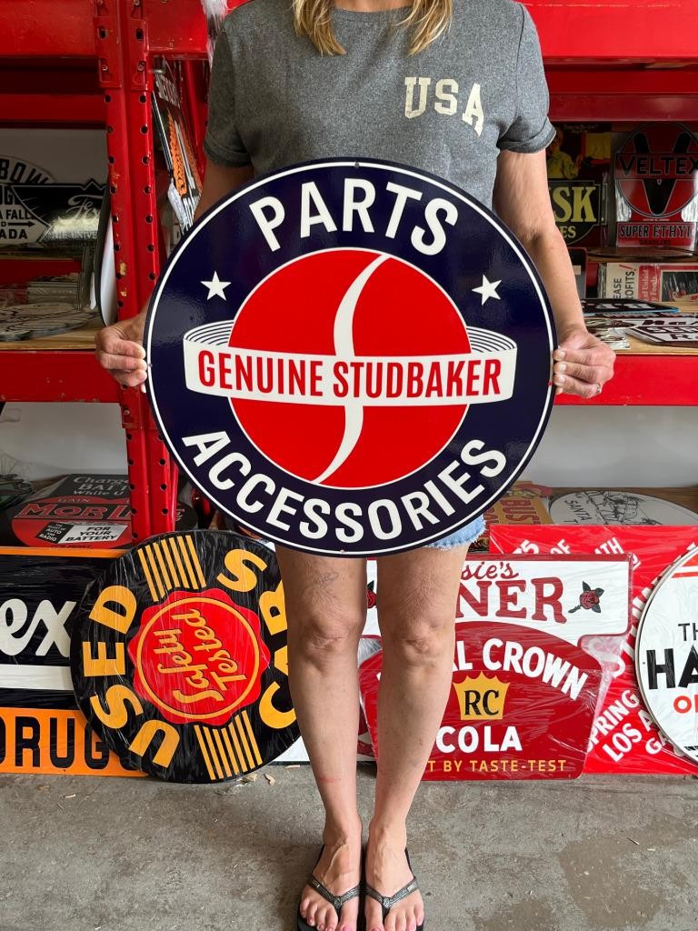 Vintage Style Metal Sign Studebaker Parts NOT Porcelain 20x20 Made USA Misprint