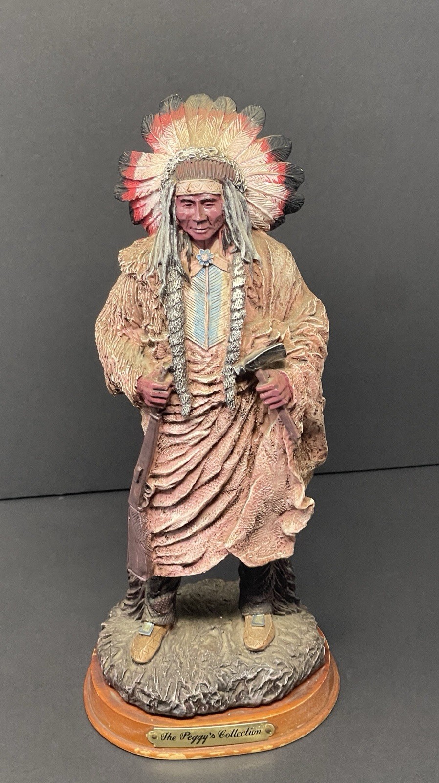The Peggy’s Collection Vintage Indian Chief Resin Statue 12 Inches
