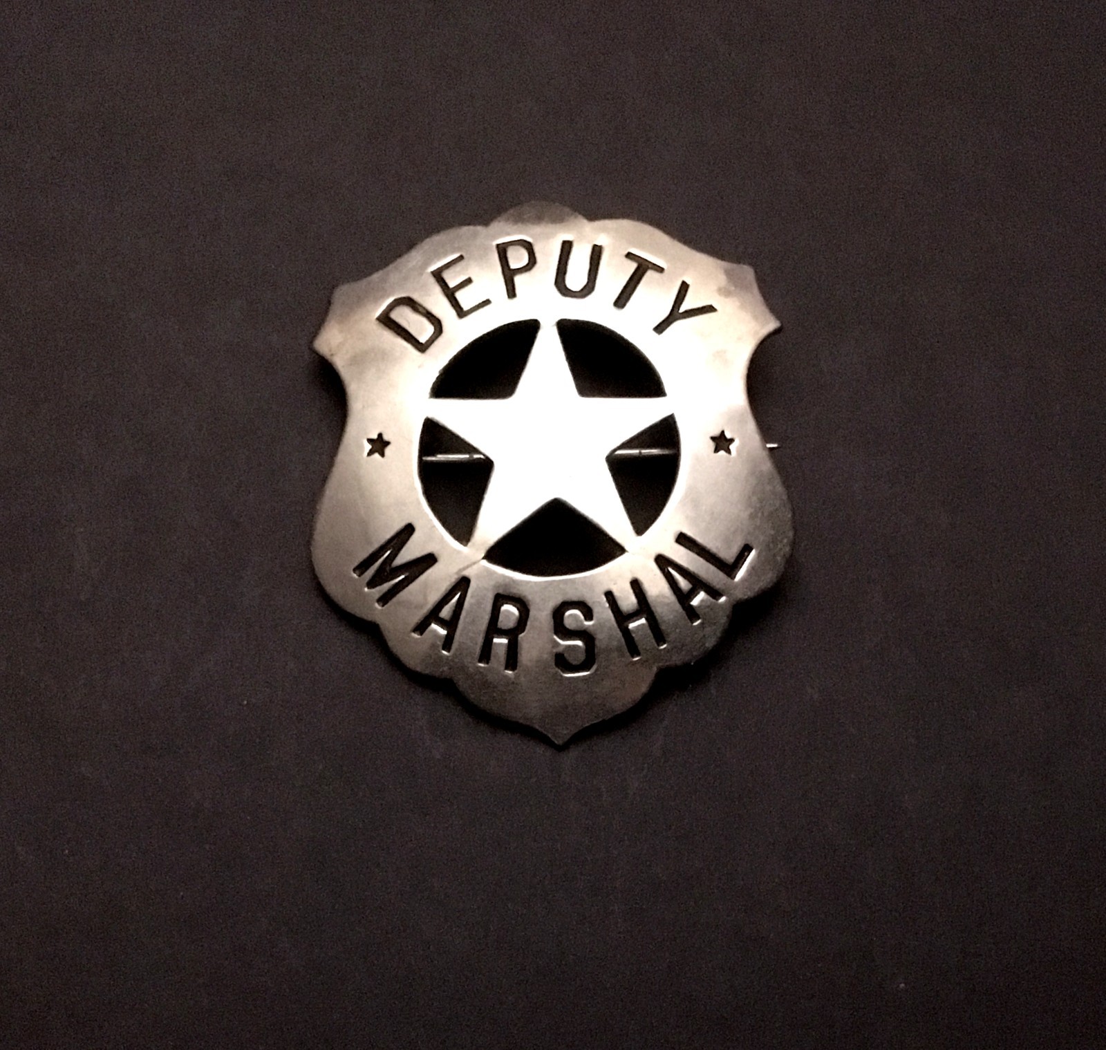 OBSOLETE ORIGINAL 1900-1910 OLD WEST DEPUTY US MARSHAL CUT-OUT STAR SHIELD BADGE