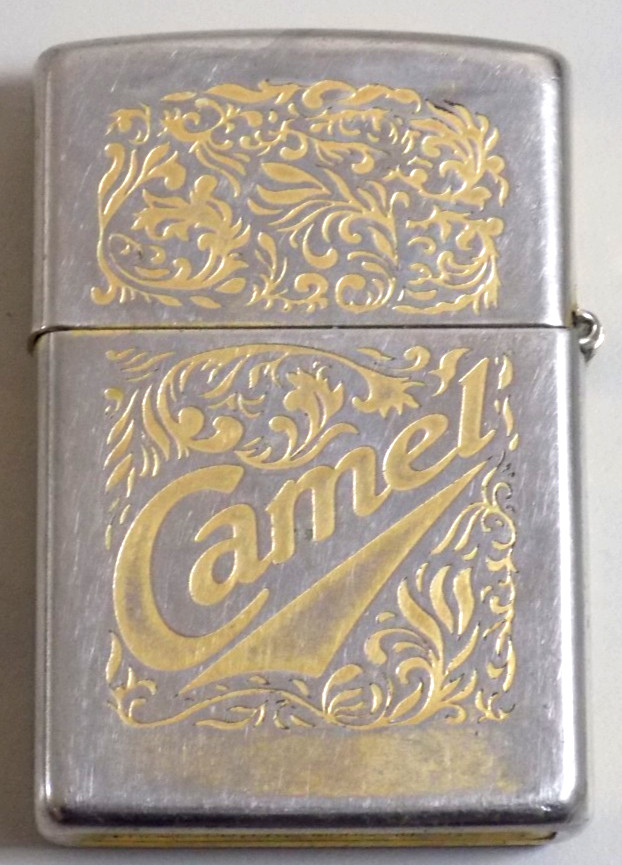 VINTAGE WORN 1995 GOLD PLATED CAMEL ZIPPO