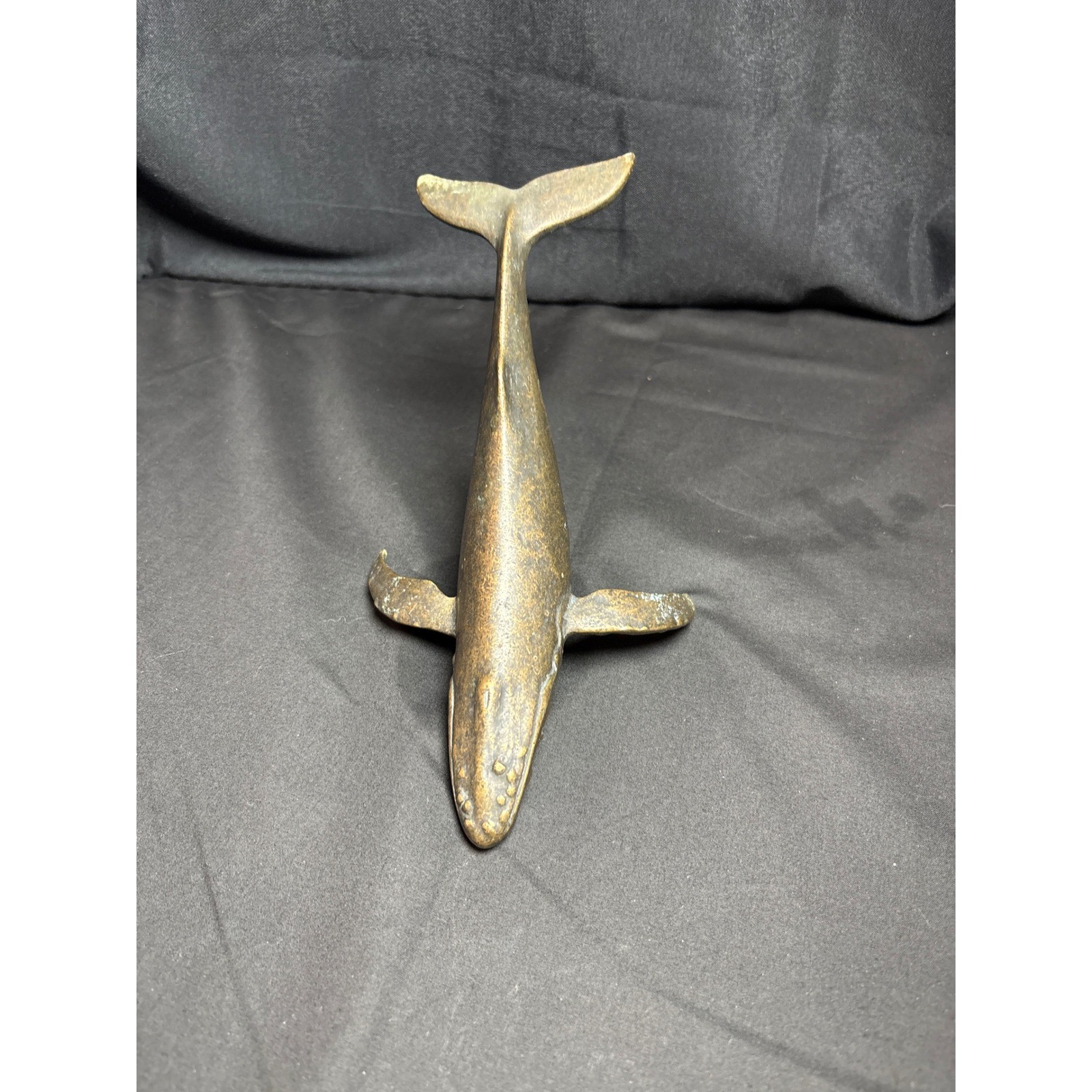 Scott Nelles 1986 Signed Bronze Humpback Whale Sculpture Vintage Nautical Art
