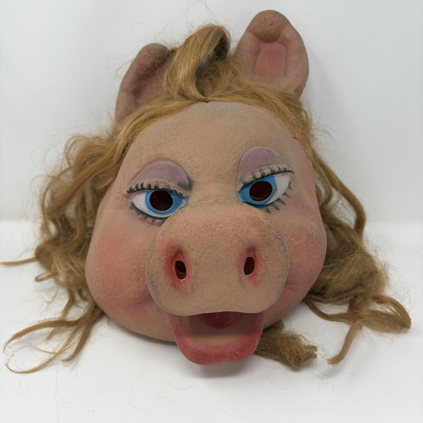 Vintage Miss Piggy Full Head Latex Mask The Muppets Halloween (Flaws)