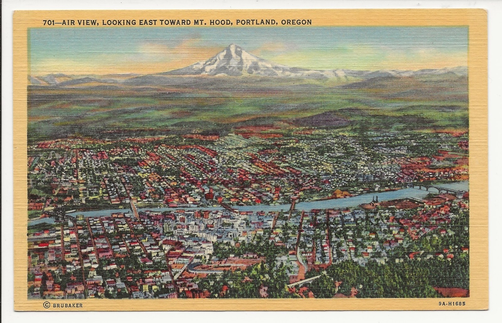Air View, Looking East Toward Mt. Hood postcard Portland OR Air View, Looking East Toward Mt. Hood postcard Portland OR