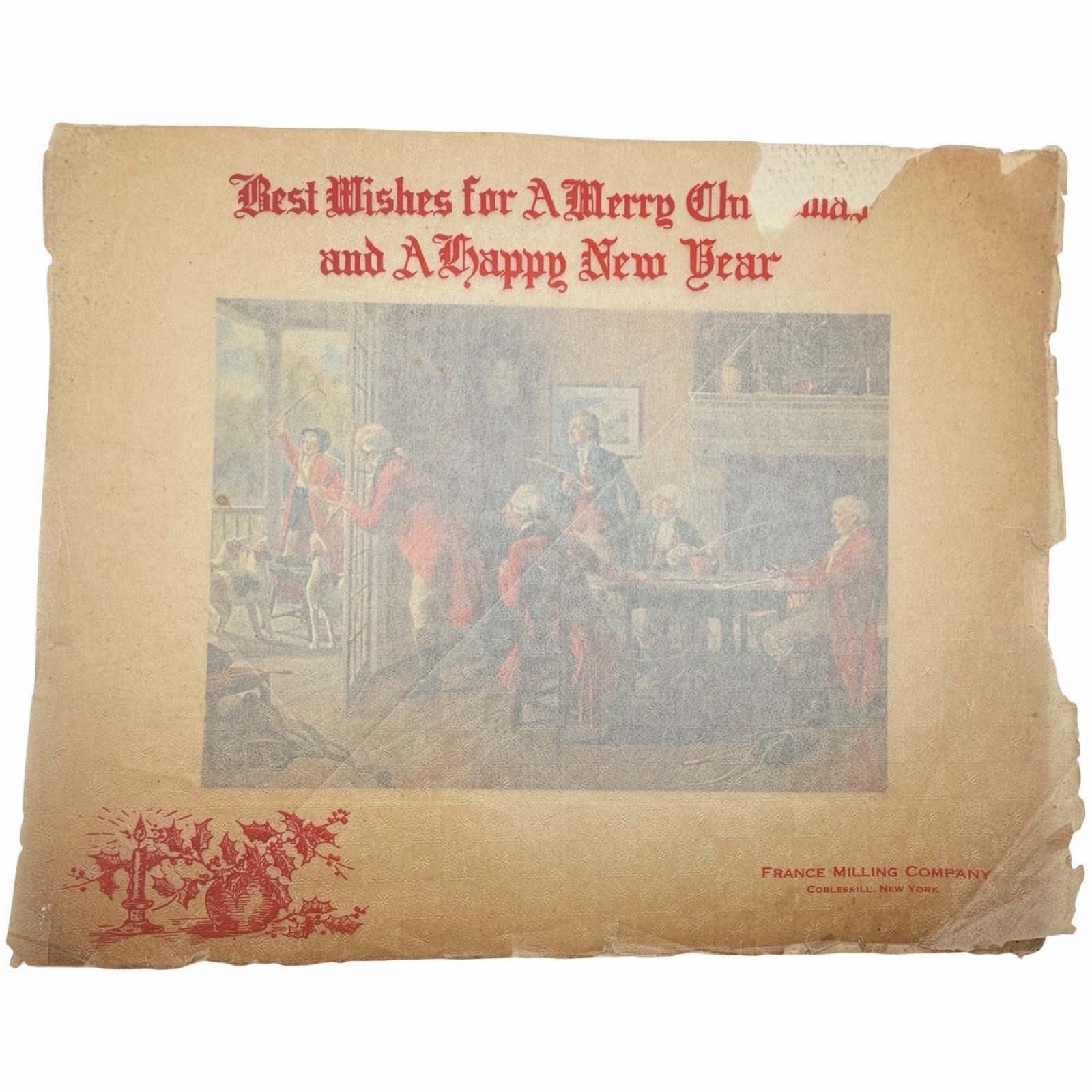 Antique 1907 Like Father Like Son Christmas Print France Milling Co Advertising