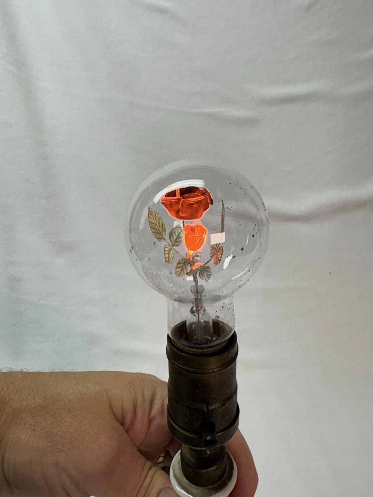 Vintage Light Up Flower / Rose Bulb Aerolux - Some Spots On Bulb, May Come Off