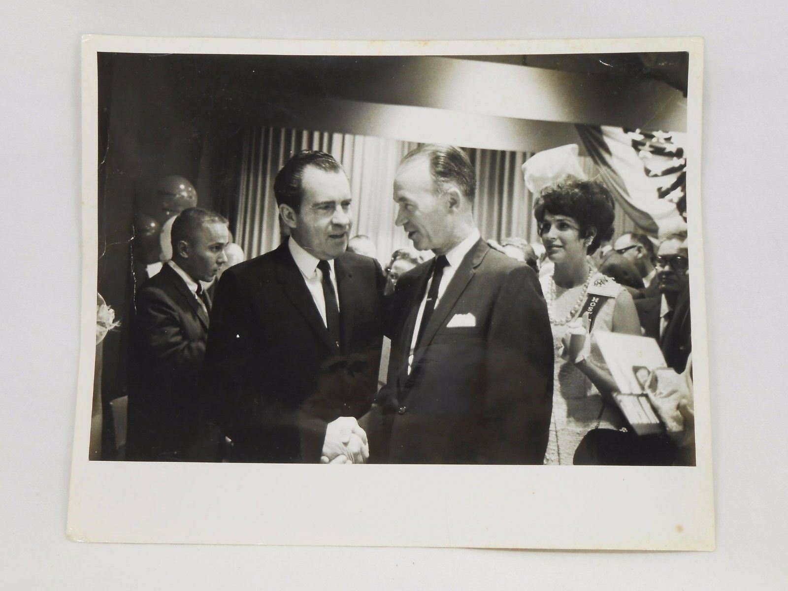 1966 Republican Dinner Wichita Kansas Richard Nixon 8x10 Black & White Photo Vtg