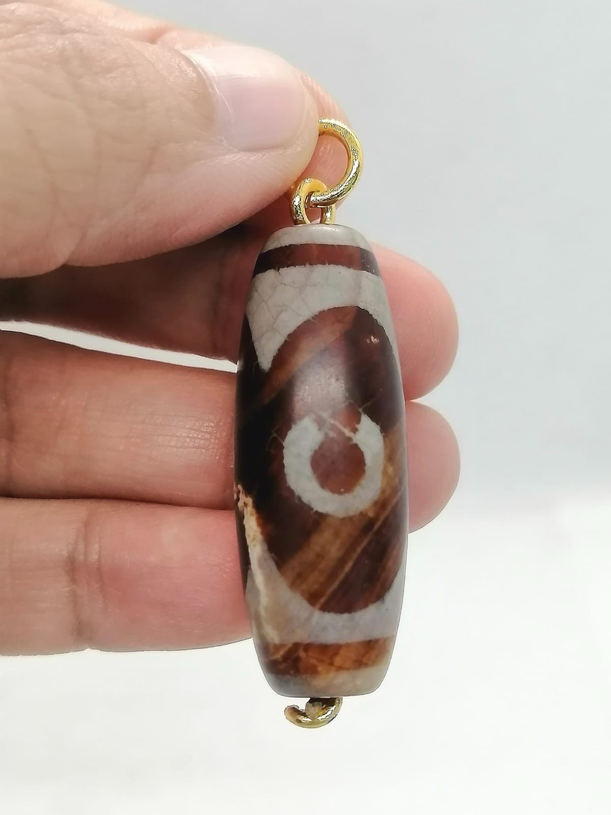 Vintage Agate Eye Bead Pendant Dzi Barrel Stone Jewelry Amulet Vintage Agate Eye Bead Pendant Dzi Barrel Stone Jewelry Amulet