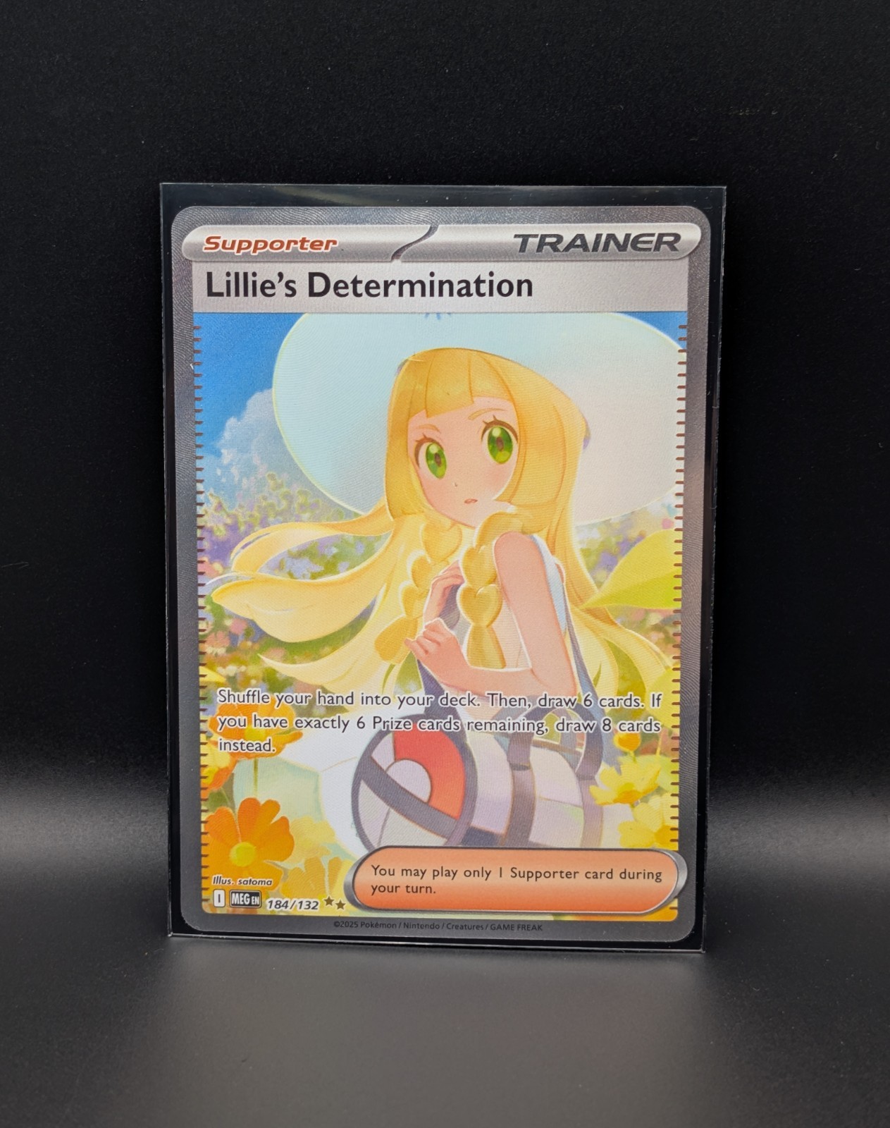 Pokémon Lillie's Determination Full Art Trainer Holo Card 184/132 Me01 EN Pokémon Lillie's Determination Full Art Trainer Holo Card 184/132 Me01 EN