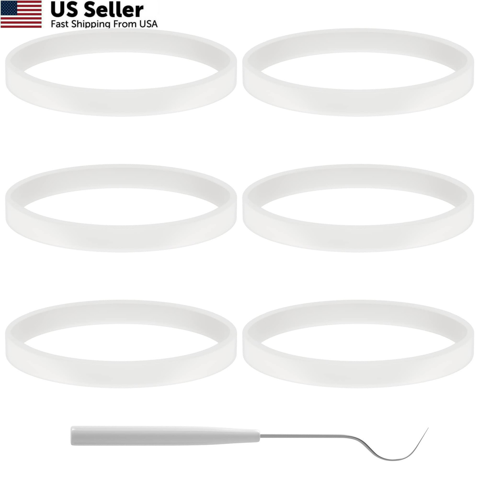 6 PCS Rubber Gaskets 10cm Sealing White O-Ring 10cm/ 3.9in,