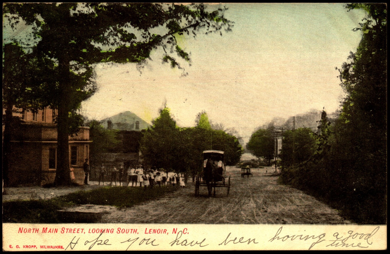 Postcard NC Lenoir North Carolina North Main Street 1908 E27