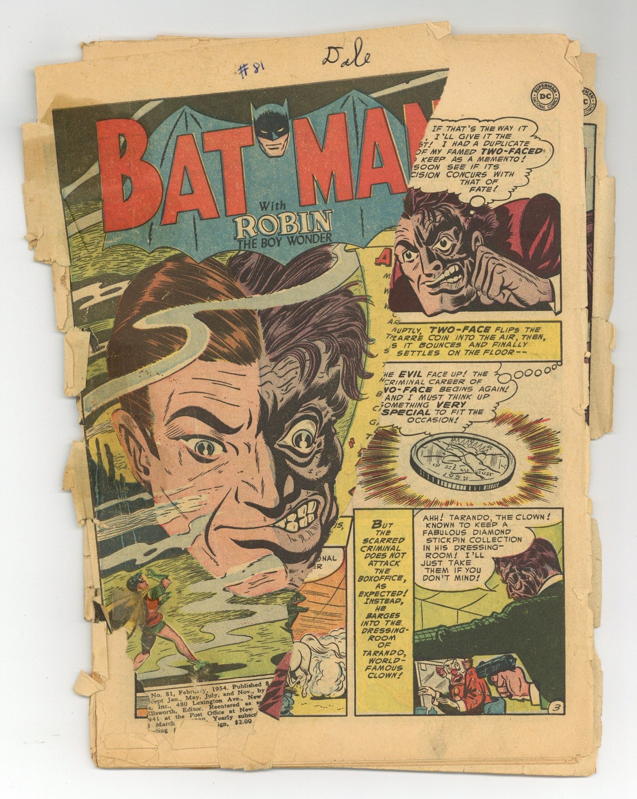 Batman #81 Coverless 0.3 1954
