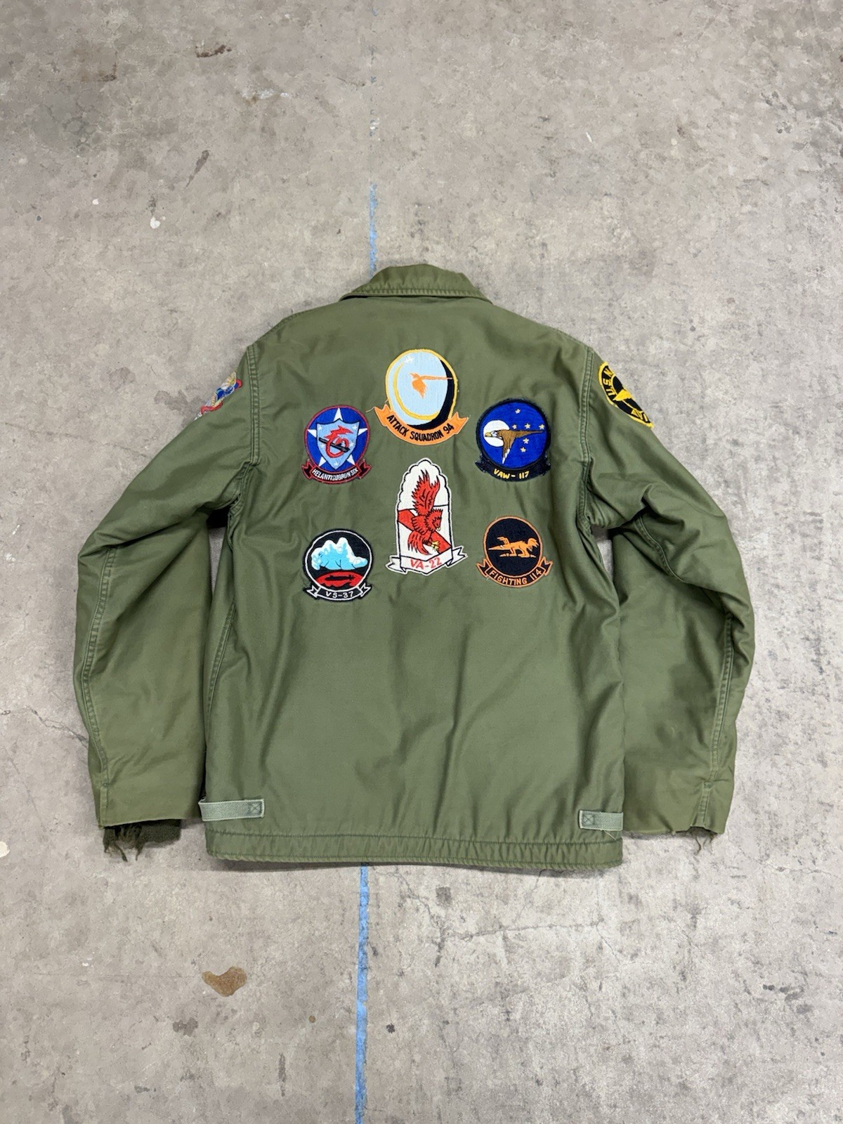Vintage 1970s Vietnam Era US Military A-2 Deck Jacket With Patches