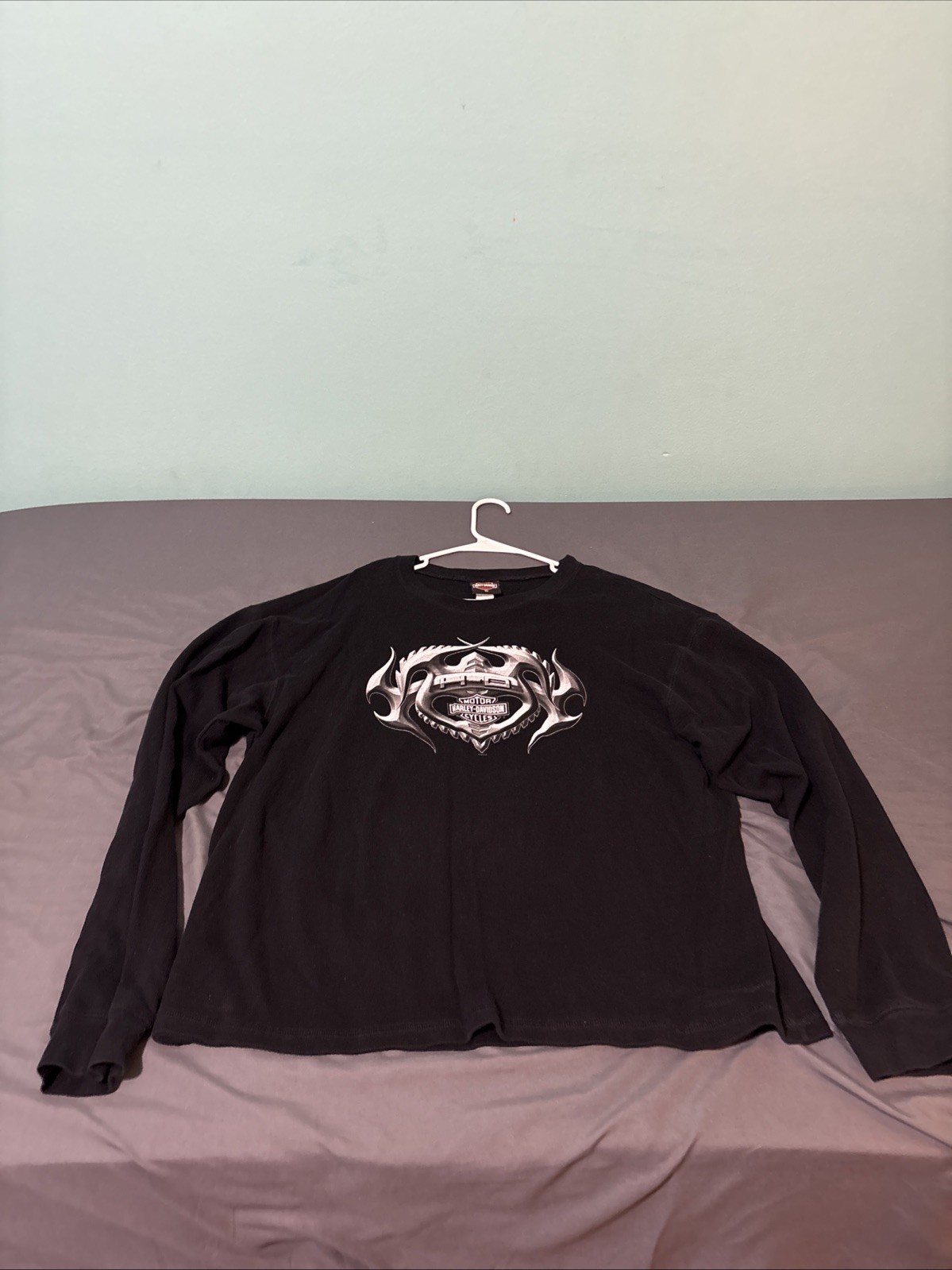 Vintage Harley Davidson Thunder Deluxe Shirt XL Long Sleeve Black Lightning 90s