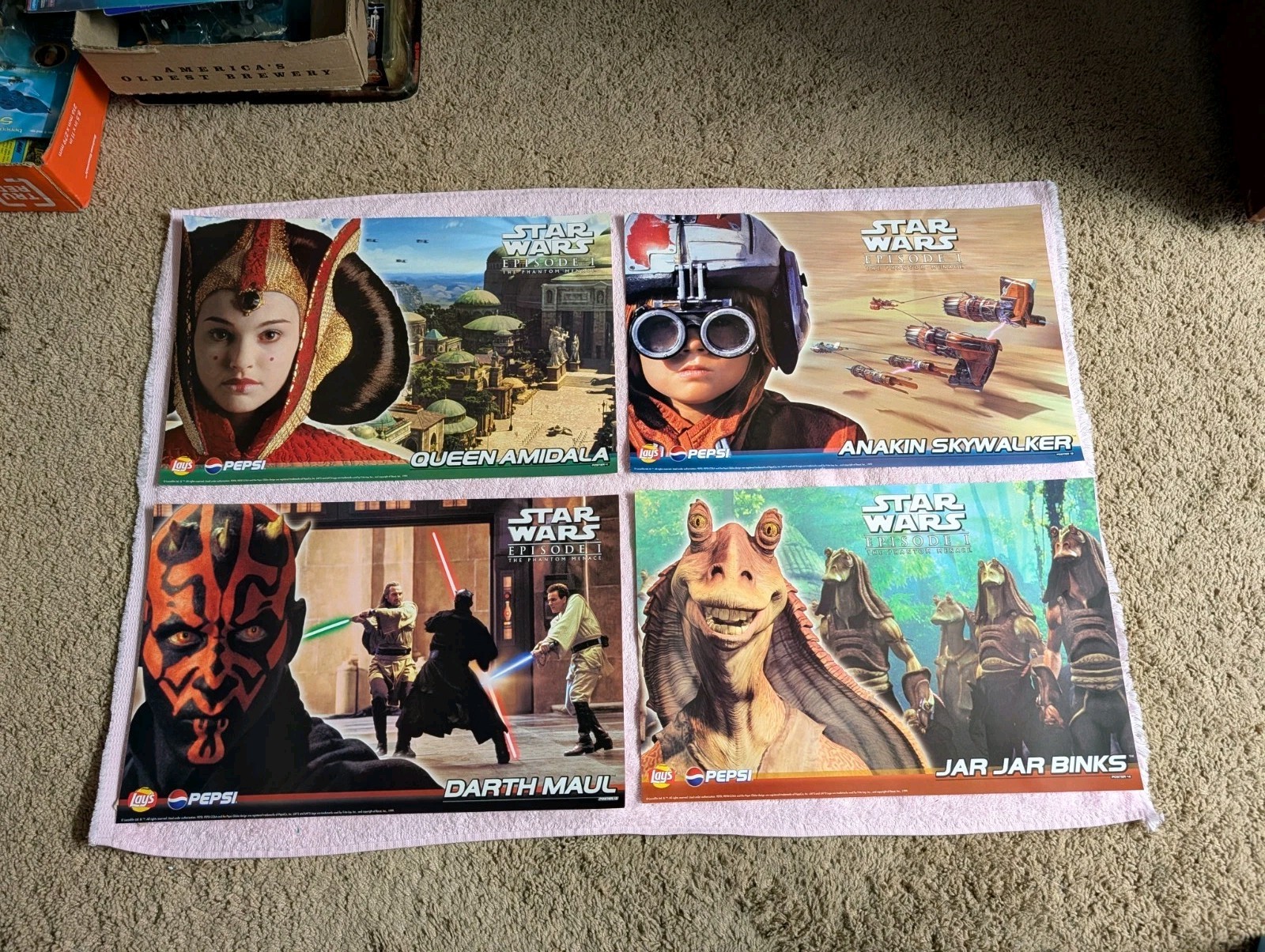 Complete Set 1999 Star Wars Episode 1 The Phantom Menace Lays Pepsi Posters