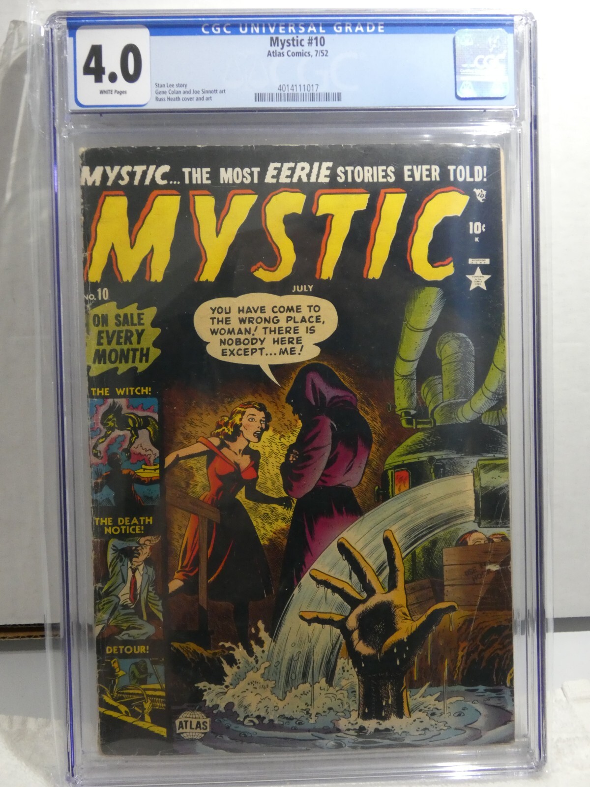 Mystic #10 1952 Atlas Comics CGC 4.0 White Pages Precode Horror Bill Everett