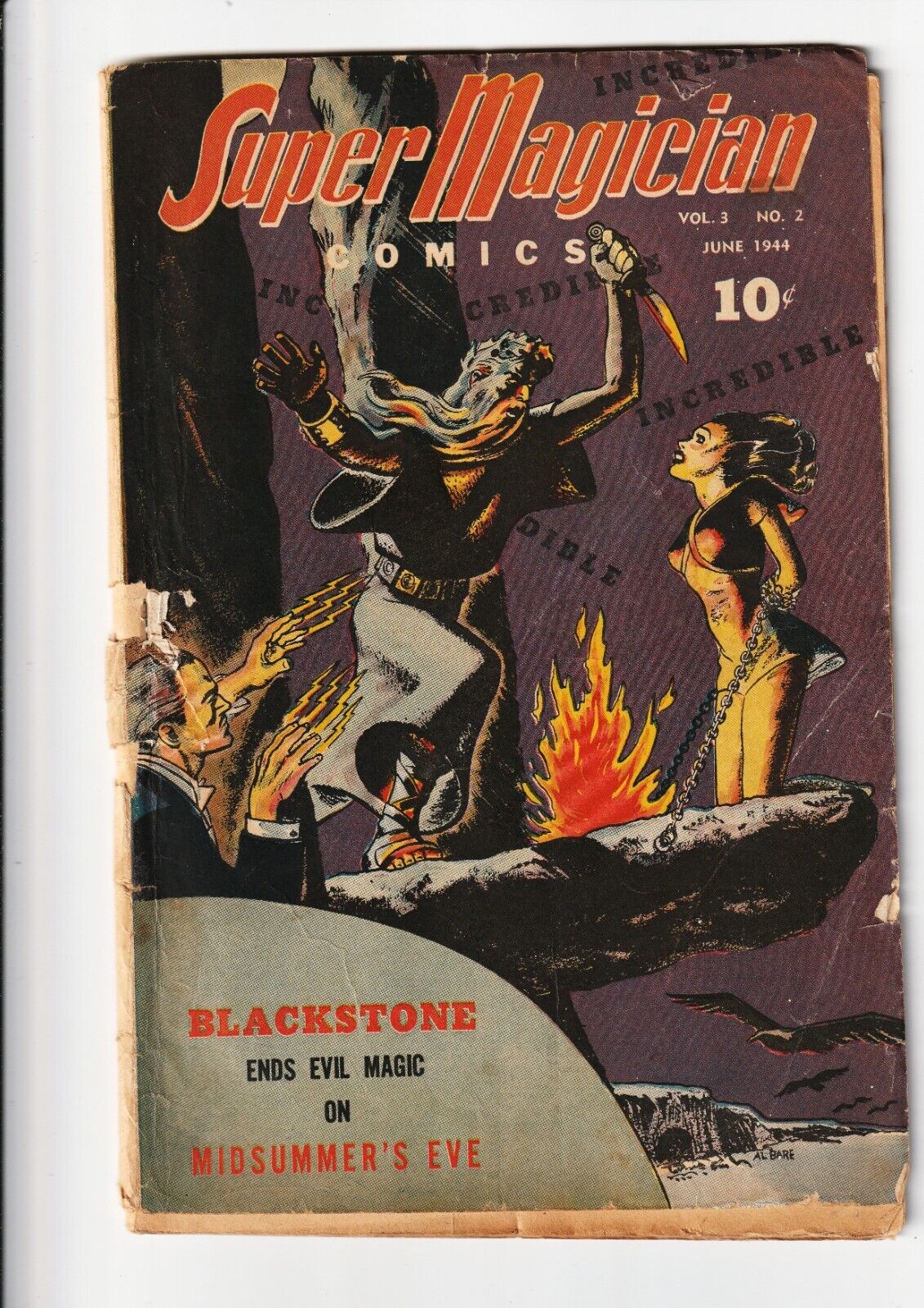 Super Magician v3 #2 Golden Age comic 1944 Pre-Code Bondage cover 1st Print