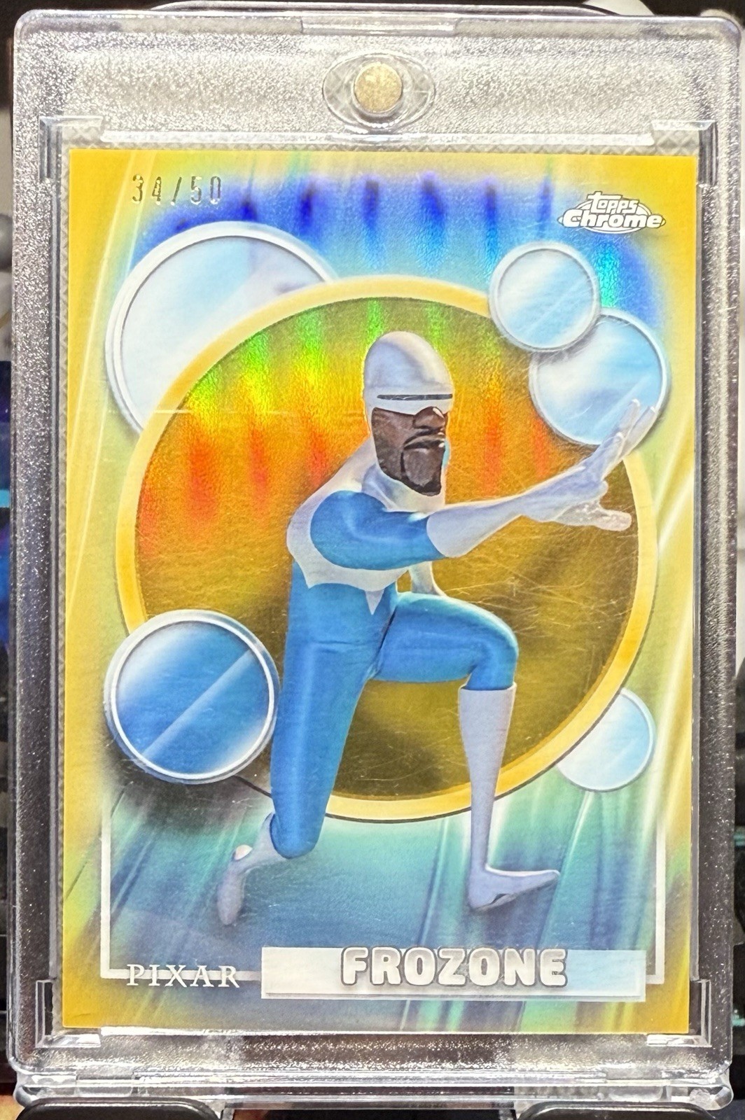 2026 Topps Chrome Disney Frozone #127 True Gold Refractor /50 VERY RARE MINT 2026 Topps Chrome Disney Frozone #127 True Gold Refractor /50 VERY RARE MINT
