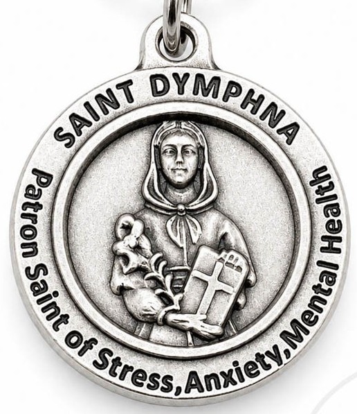 St Dymphna Patron of Stress Anxiety Mental Health Medal 