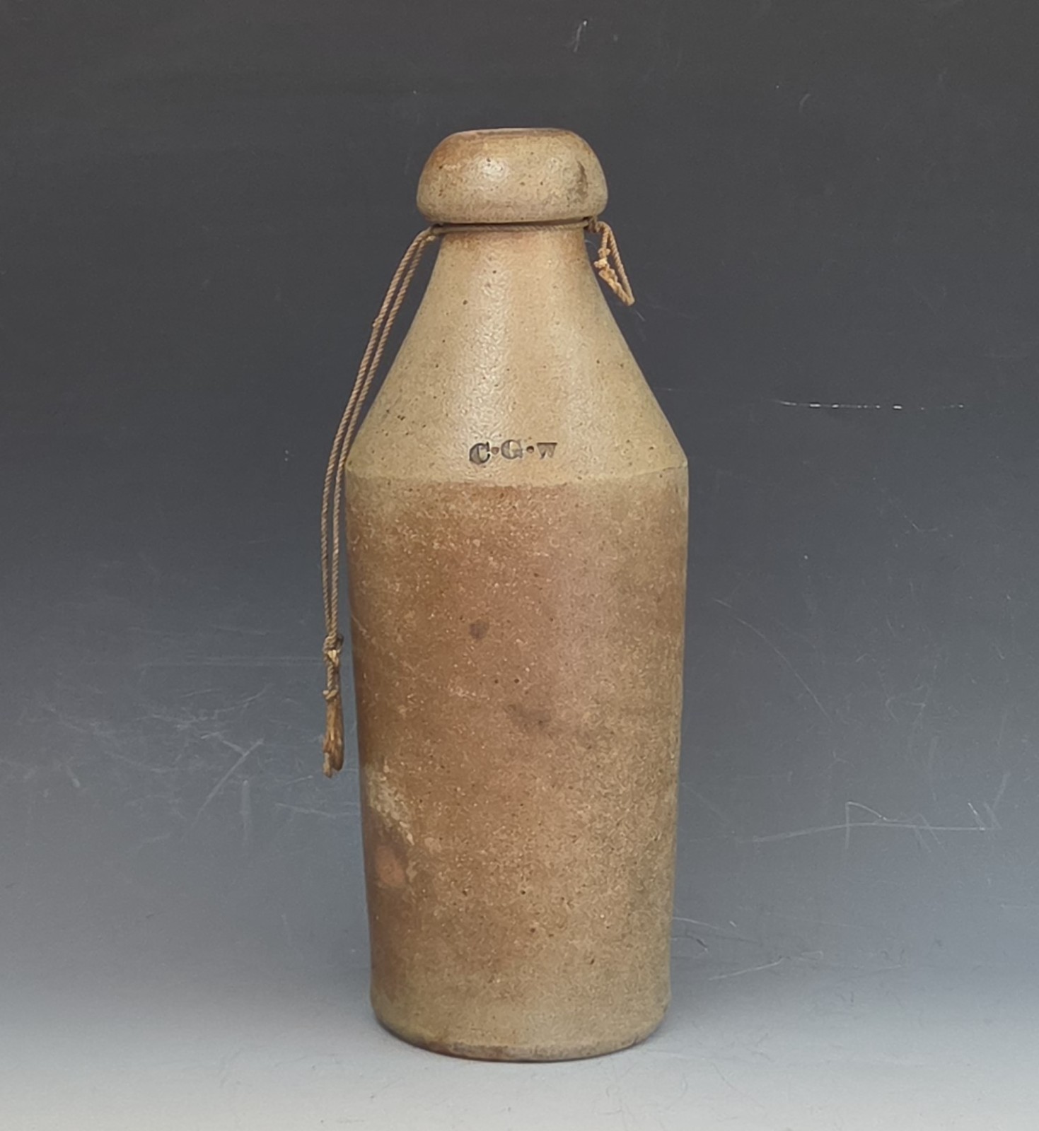 Antique Stoneware Ginger Beer Bottle C.G.W Primitive Jug Crock