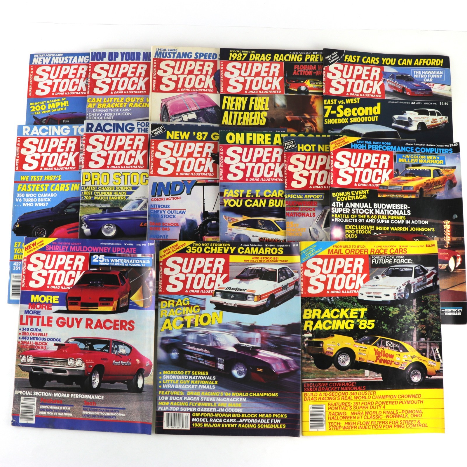 Lot of 14 Vtg Super Stock & Drag Illustrated Magazines 1985 1986 1987 1988 NHRA