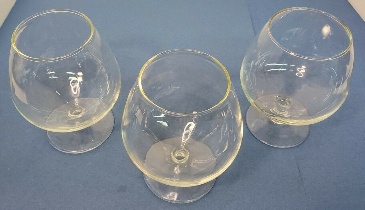 Vintage Crystal Clear Glass Brandy Snifter Style Vase ~ 5 1/2” tall